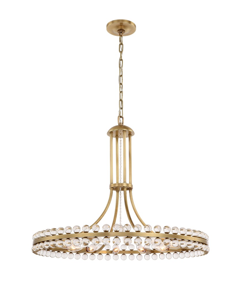 Clover 12 Light Aged Brass Chandelier
