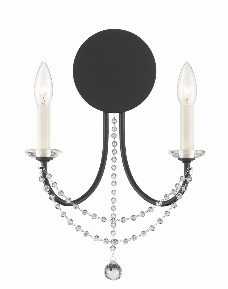 Delilah 2 Light Matte Black Wall Mount