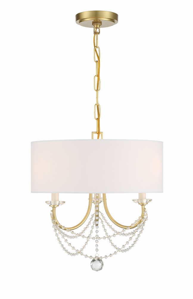 Delilah 3 Light Aged Brass Mini Chandelier