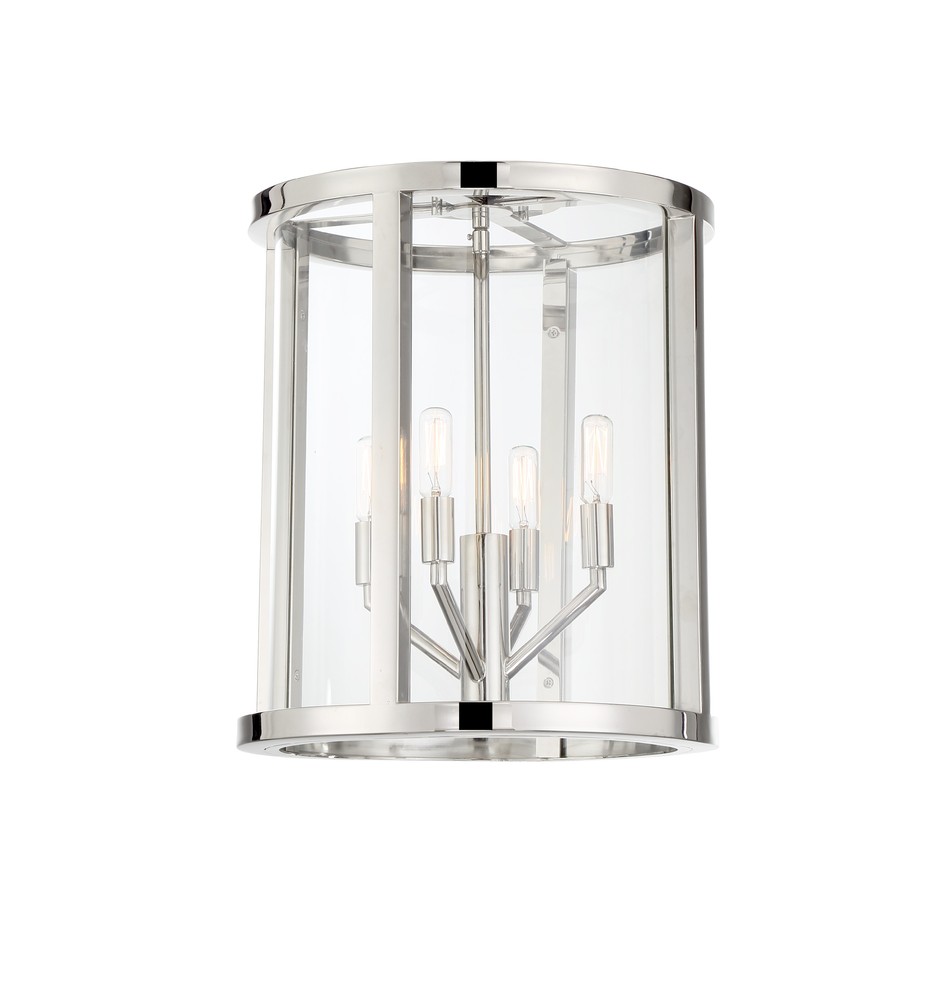 Libby Langdon for Crystorama Devon 4 Light Polished Nickel Ceiling Mount