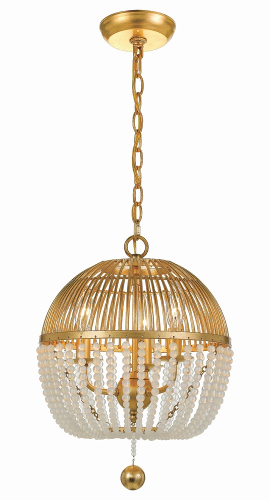 Duval 3 Light Antique Gold Mini Chandelier