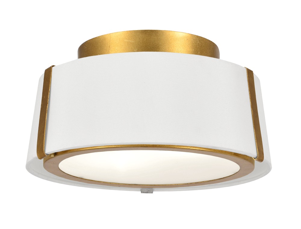 Fulton 2 Light Antique Gold Ceiling Mount