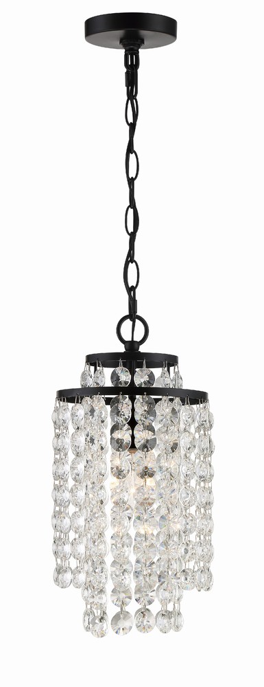 Gabrielle 1 Light Matte Black Mini Chandelier