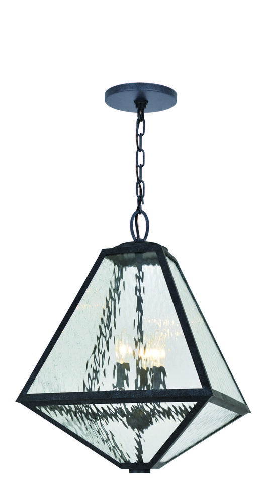 Brian Patrick Flynn for Crystorama Glacier 3 Light Black Charcoal Outdoor Chandelier