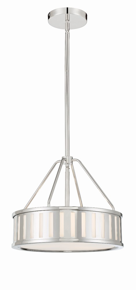 Kendal 3 Light Polished Nickel Pendant