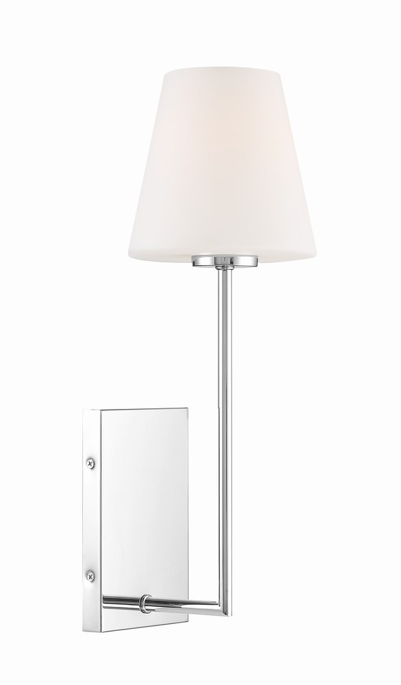Lena 1 Light Polished Chrome Wall Mount