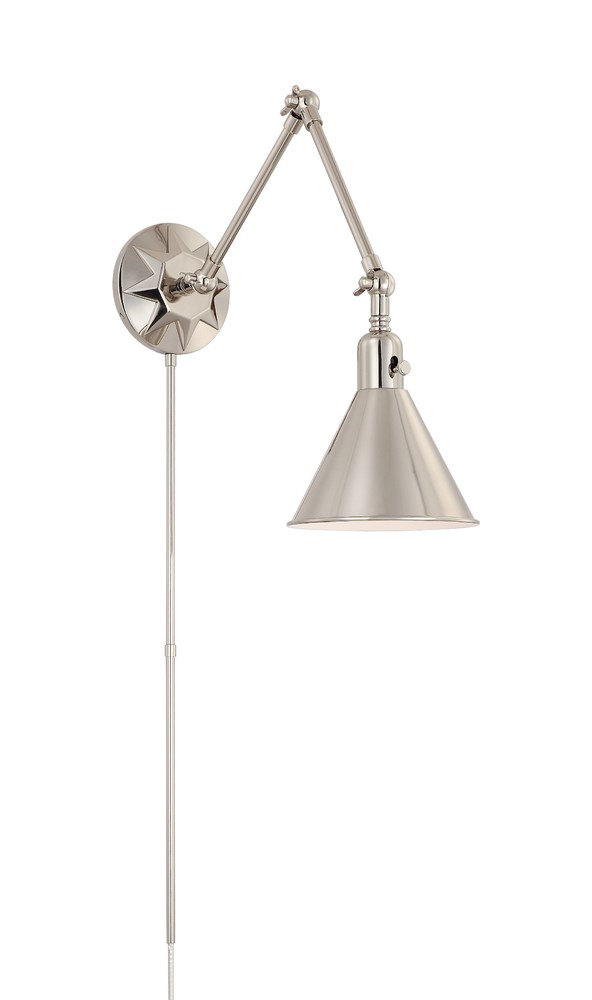 Morgan 1 Light Polished Nickel Wall Mount