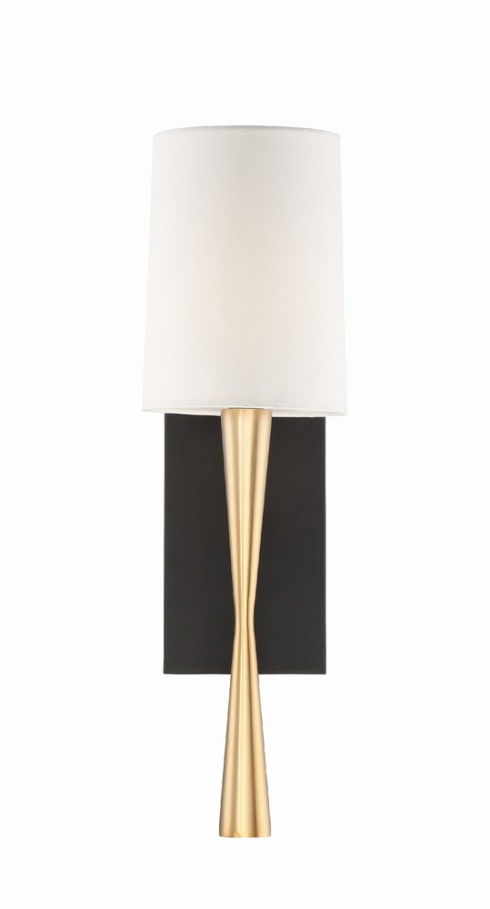 Trenton 1 Light Aged Brass + Black Forged Wall Mount