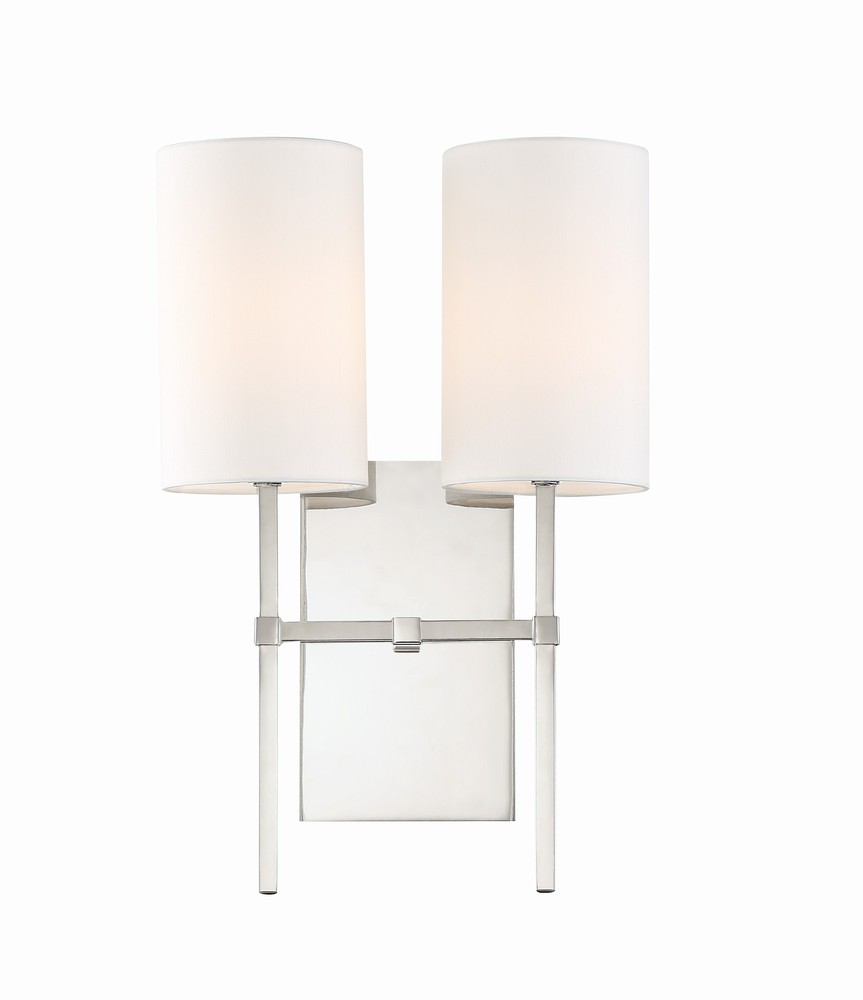 Veronica 2 Light Polished Nickel Wall Mount