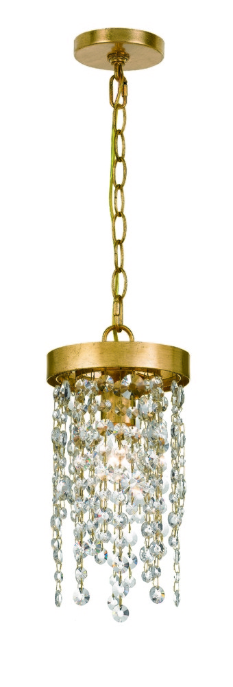Winham 1 Light Antique Gold Crystal Pendant