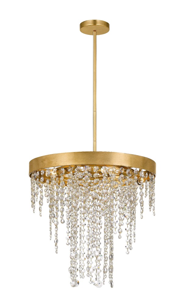 Winham 5 Light Antique Gold Crystal Chandelier