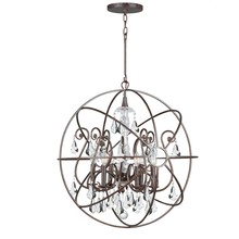 Crystorama 9028-EB-CL-MWP - Solaris 6 Light Crystal English Bronze Sphere Chandelier