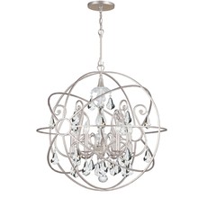 Crystorama 9028-OS-CL-MWP - Solaris 6 Light Crystal Olde Silver Sphere Chandelier