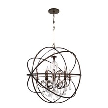 Crystorama 9219-EB-CL-S - Solaris 6 Light Swarovski Strass Crystal English Bronze Sphere Chandelier