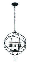 Crystorama 9224-BK - Solaris 5 Light Black Mini Chandelier