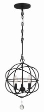 Crystorama 9225-BK - Solaris 3 Light Black Mini Chandelier