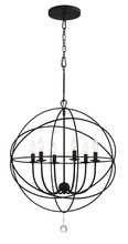 Crystorama 9228-BK - Solaris 6 Light Black Sphere Chandelier