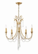 Crystorama ARC-1905-GA-CL-MWP - Arcadia 5 Light Antique Gold Chandelier