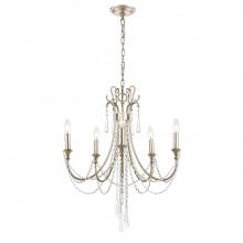 Crystorama ARC-1905-SA-CL-MWP - Arcadia 5 Light Antique Silver Chandelier