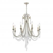 Crystorama ARC-1908-SA-CL-MWP - Arcadia 8 Light Antique Silver Chandelier