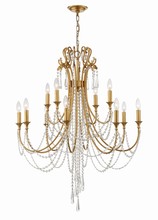 Crystorama ARC-1909-GA-CL-MWP - Arcadia 12 Light Antique Gold Chandelier