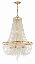 Crystorama ARC-1917-GA-CL-MWP - Arcadia 9 Light Antique Gold Chandelier