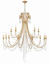 Crystorama ARC-1919-GA-CL-MWP - Arcadia 15 Light Antique Gold Chandelier
