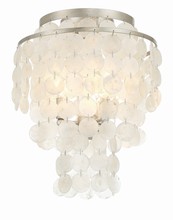 Crystorama BRI-3003-SA - Brielle 3 Light Antique Silver Ceiling Mount