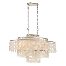 Crystorama BRI-3009-SA - Brielle 6 Light Antique Silver Linear Chandelier