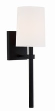 Crystorama BRO-451-BF - Bromley 1 Light Black Forged Wall Mount