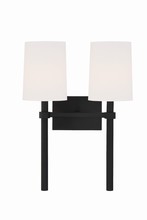 Crystorama BRO-452-BF - Bromley 2 Light Black Forged Wall Mount