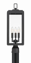 Crystorama BYR-80109-MK - Byron 3 Light Matte Black Outdoor Lantern Post