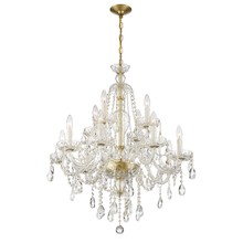 Crystorama CAN-A1312-PB-CL-S - Candace 12 Light Swarovski Strass Crystal Polished Brass Chandelier