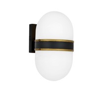 Crystorama CAP-8501-MK-TG - Brian Patrick Flynn for Crystorama Capsule 1 Light Matte Black + Textured Gold Outdoor Wall Mount