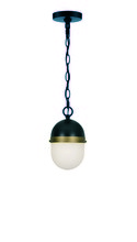 Crystorama CAP-8505-MK-TG - Brian Patrick Flynn for Crystorama Capsule 1 Light Matte Black + Textured Gold Outdoor Pendant