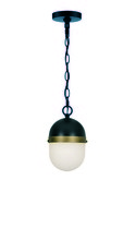 Crystorama CAP-8506-MK-TG - Brian Patrick Flynn for Crystorama Capsule 3 Light Matte Black + Textured Gold Outdoor Pendant