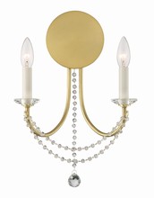 Crystorama DEL-90802-AG - Delilah 2 Light Aged Brass Wall Mount