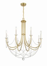 Crystorama DEL-90808-AG - Delilah 8 Light Aged Brass Chandelier
