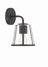 Crystorama FUL-911-BK-CL - Fulton 1 Light Black Bathroom Vanity