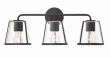 Crystorama FUL-913-BK-CL - Fulton 3 Light Black Bathroom Vanity