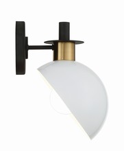 Crystorama GIG-811-BK-AG - Gigi 1 Light Black + Aged Brass Wall Mount