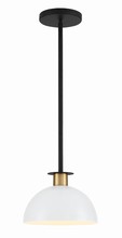 Crystorama GIG-813-BK-AG - Gigi 1 Light Black + Aged Brass Mini Pendant