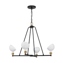 Crystorama GIG-814-BK-AG - Gigi 4 Light Black + Aged Brass Chandelier