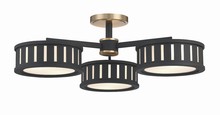 Crystorama KEN-8300-VG-BF - Kendal 6 Light Vibrant Gold + Black Forged Ceiling Mount