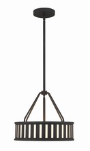 Crystorama KEN-8303-BF - Kendal 3 Light Black Forged Pendant