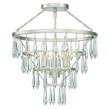 Crystorama LUC-A9063-SA - Lucille 3 Light Antique Silver Ceiling Mount