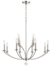 Crystorama MIL-8012-PN - Mila 12 Light Polished Nickel Chandelier