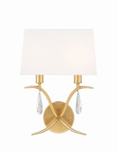 Crystorama ROL-18802-GA - Rollins 2 Light Antique Gold Wall Mount