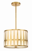 Crystorama ROY-803-GA - Royston 3 Light Antique Gold Pendant