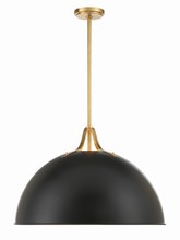 Crystorama SOT-18017-MK-GA - Soto 3 Light Matte Black + Antique Gold Pendant